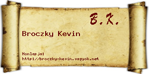 Broczky Kevin névjegykártya