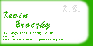 kevin broczky business card